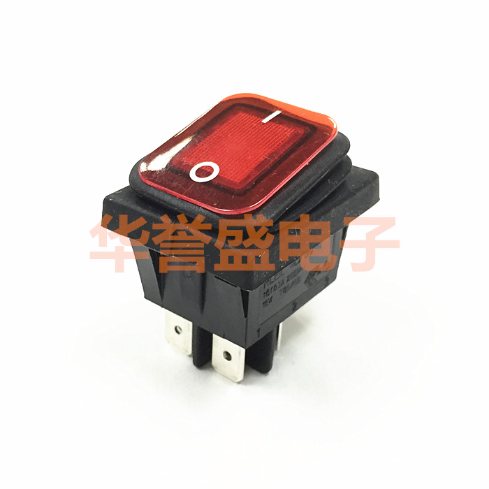 台湾RLEIL进口防水船型开关KCD4带灯型4脚2档 翘板开关 电源开关