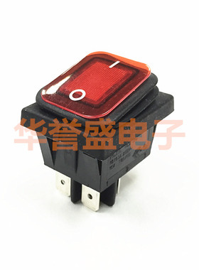 台湾RLEIL进口防水船型开关KCD4带灯型4脚2档 翘板开关 电源开关