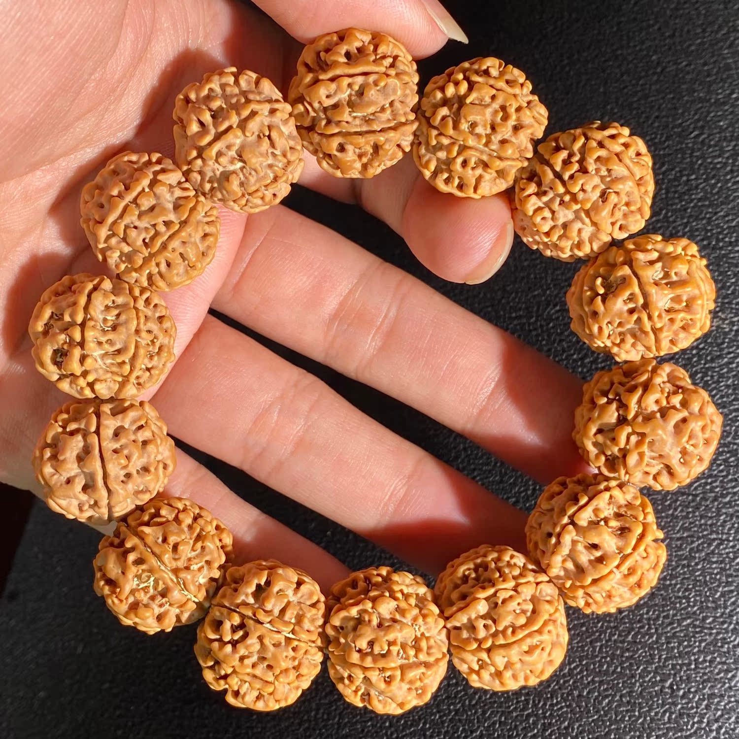 肉纹气质尼泊尔7瓣七瓣大金刚菩提念珠多瓣单颗文玩按摩散珠手串