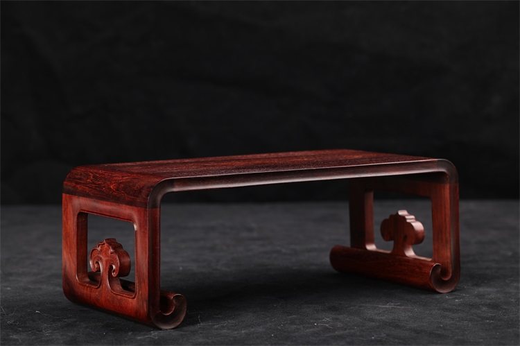 小叶紫檀(檀香紫檀)如意纹独板卷书器座(包邮)