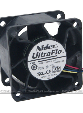 NIDEC 6cm 6038 12V 1.60A V60E12BS1B5 4针 pwm 服务器 机箱风扇