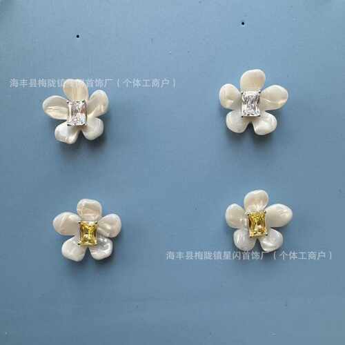 HEFANG何方小苍兰耳钉 轻奢薄荷曼波国风耳环生日礼物