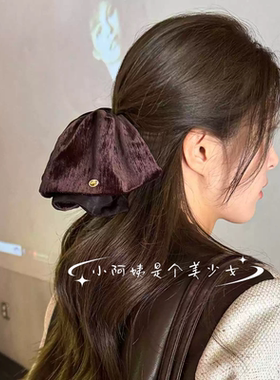 高定款丝绒大裙摆抓夹气质优雅发夹女后脑勺马尾夹显发量夹子头饰