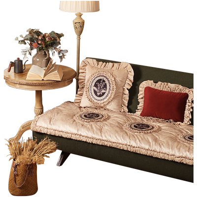 法式轻奢客厅复古贴花抱枕靠垫