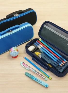日本Raymay藤井topliner笔盒小学生笔袋铅笔盒双层手提式文具盒