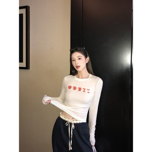 luckyapple’趣味印花长袖T恤