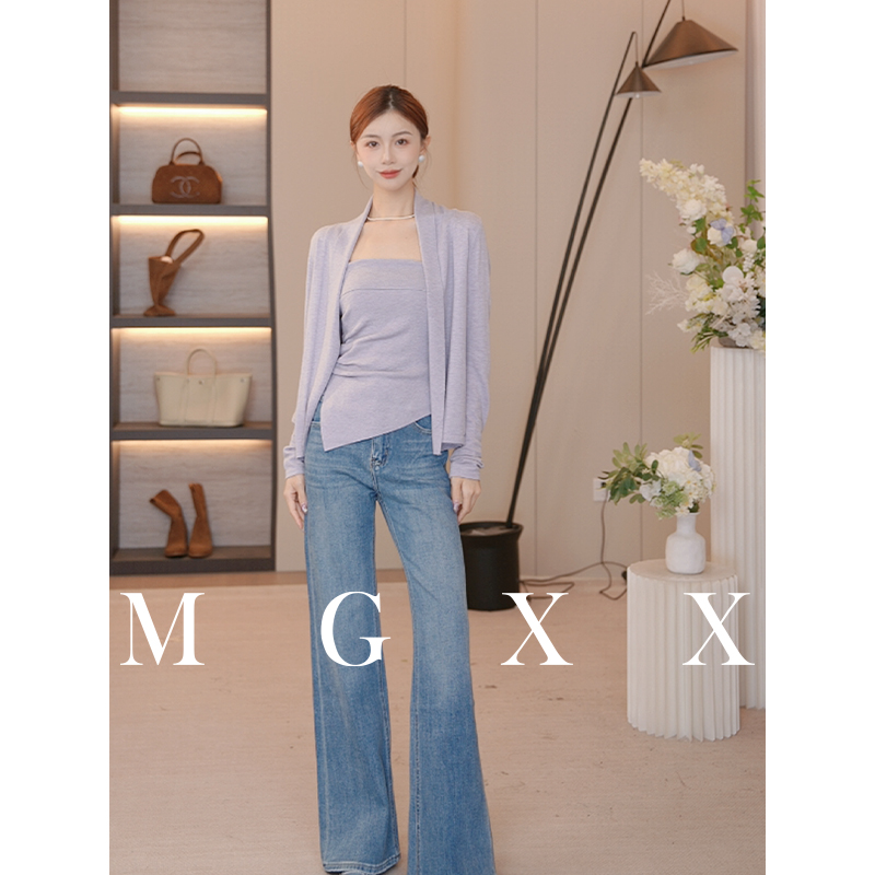 MG小象 【王炸裤】2025蓝色高腰时尚休闲夏薄款牛仔裤M825X13690