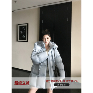 MG小象 暴雪时分'250G高克重廓形羽绒服女冬保暖中长款白鸭绒外套