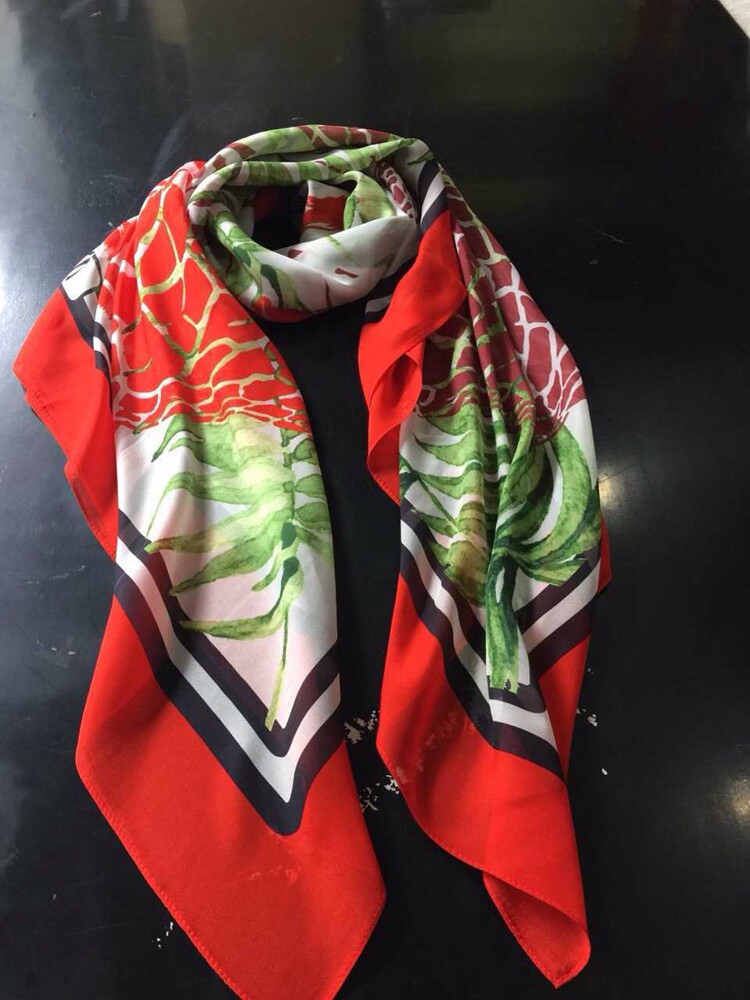 优顺锦雨花精品丝绸真丝雪纺薄款飘逸大方巾围巾披肩外贸欧美电喷