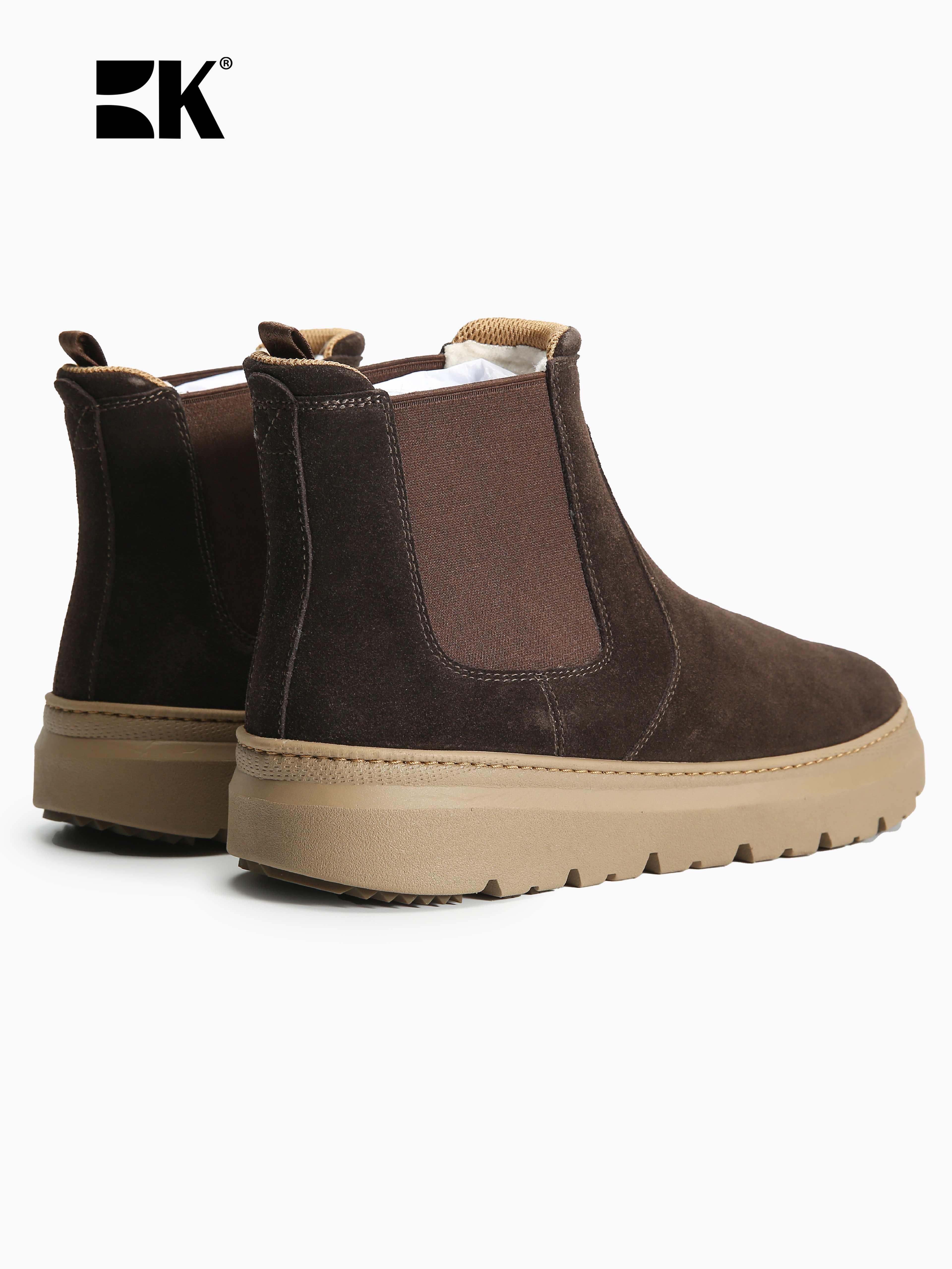 BDKQUGG SNOW BOOTS OUTDOOR WINTER NEW MENS COMFORTABLE FLAT BOTTOM COLOR ROUND TOE FASHION CASUAL CHELSEA BOOTS