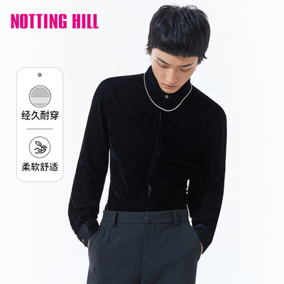 诺丁山长袖衬衫冰丝丝绒感