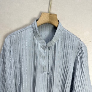 诗家 26夏中长款 桑蚕丝开衫 宽松女 品质感肌理纹真丝褶皱中长衬衫