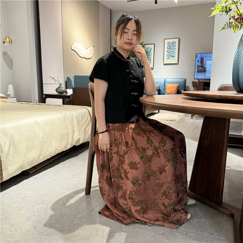 香云纱上衣半身裙真丝两件套套装