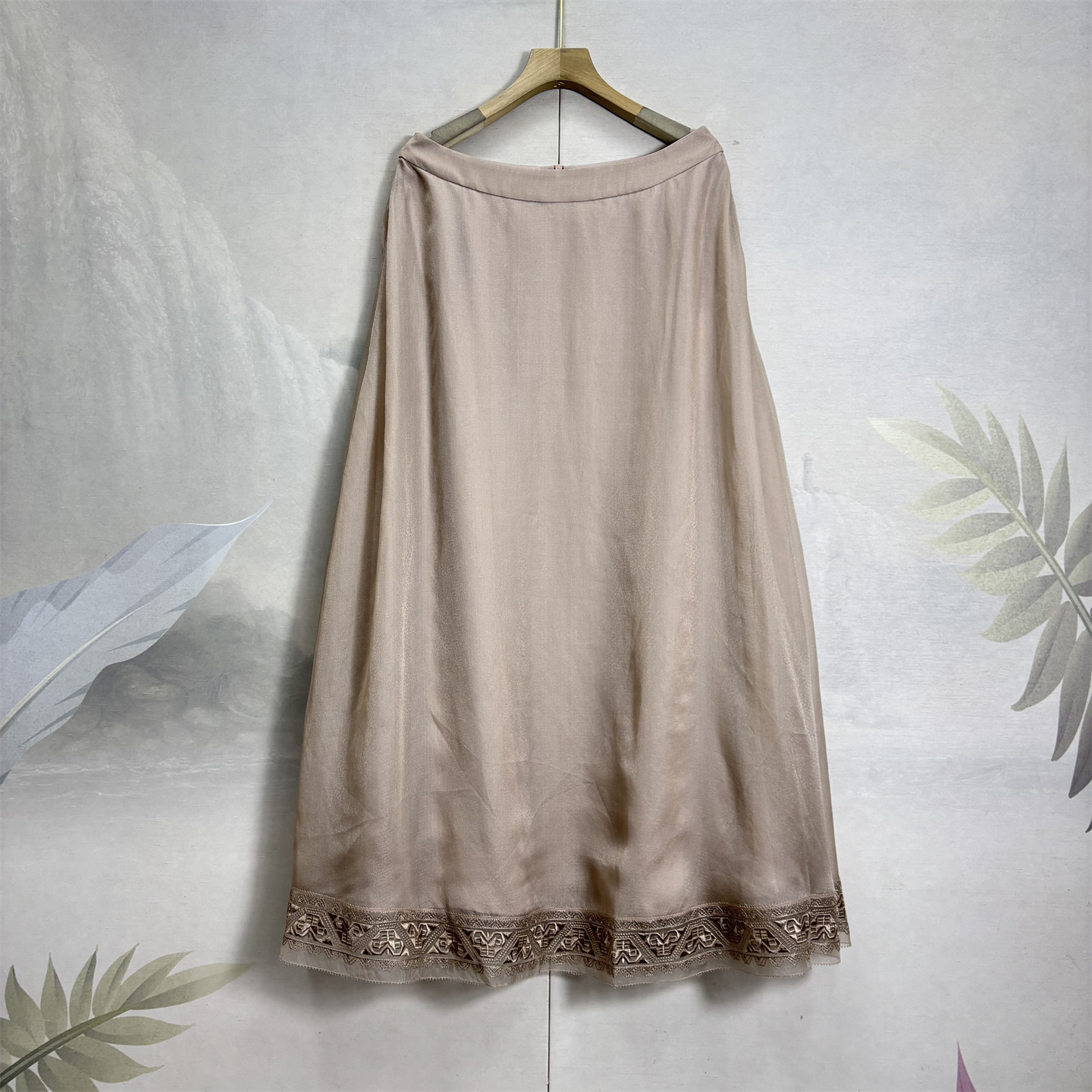 诗家~知性女神款！双层真丝高腰中长款气质裙26满分桑蚕丝半身裙