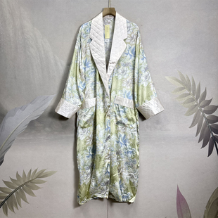 睡袍26年夏新优雅气质舒适亲肤宽松睡衣 翻领长袖 高货 桑蚕丝西装