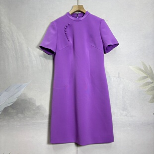 重工短袖 小个子旗袍裙女 高贵气质减龄连衣裙26夏年轻时尚 S家