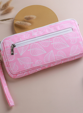 Switch动森收纳包Switchlite收纳袋保护套粉色叶子斜背包便携软包