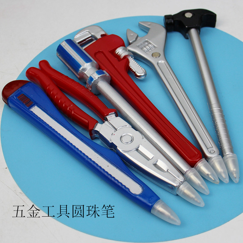 个性创意文具个性武器五金工具美工刀头造型多款逼真学生用圆珠笔