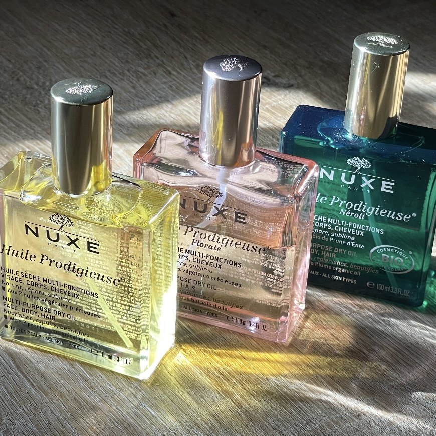 无盒现货！NUXE欧树花漾鎏金护理油小金瓶粉瓶花香滋养带闪精华油