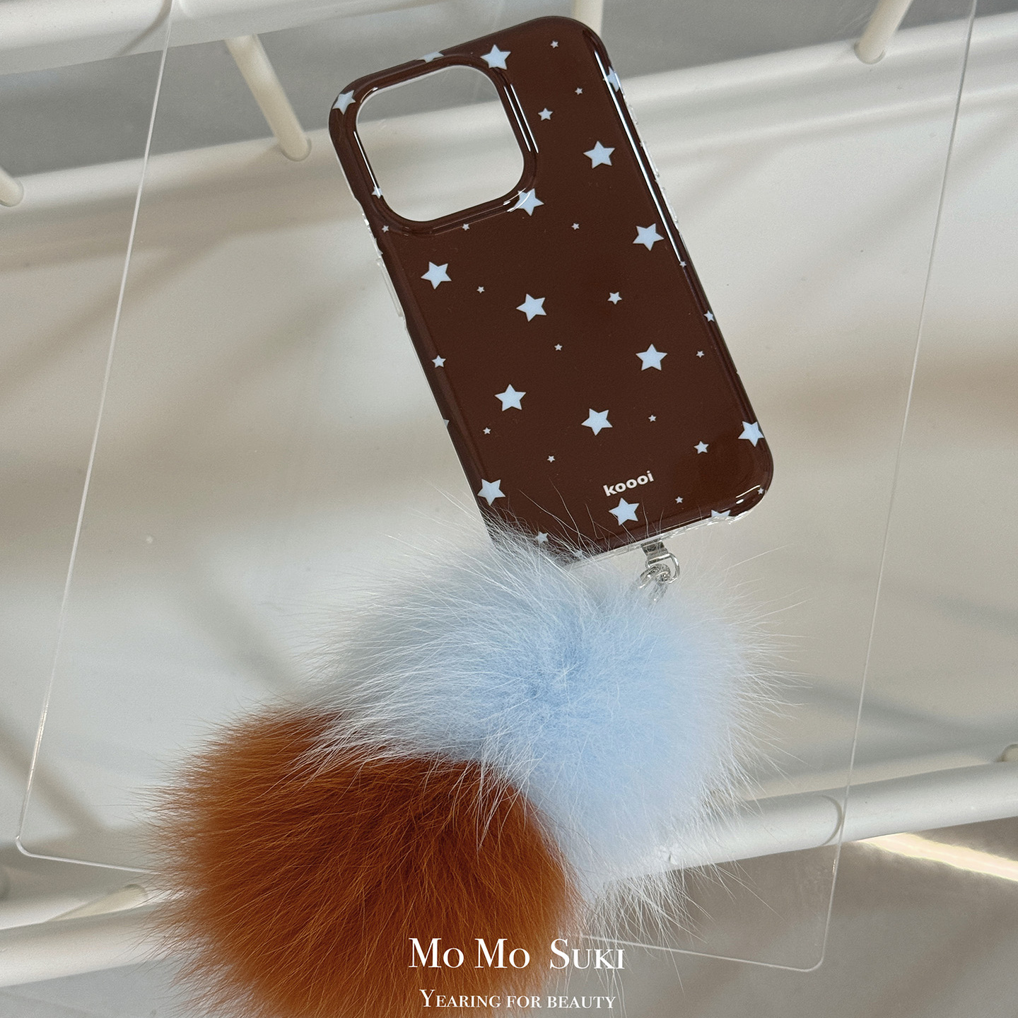 MOMO SUKI 原创秋冬海盐可露丽Phone17Promax狐狸毛手机壳16Pro简约imd星星15高级皮草毛茸茸保护套14防摔