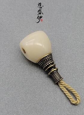 雪巴琉璃分体三通佛头文玩佛珠diy配饰。宽厚12mm