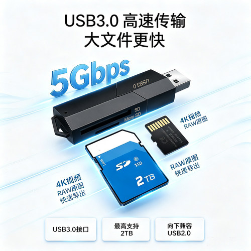 崧盟行车记录仪sd+tf读卡器