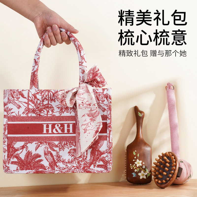 彩绘大号气囊梳套装美发梳头部经络按摩梳节日梳礼套装公司伴手礼
