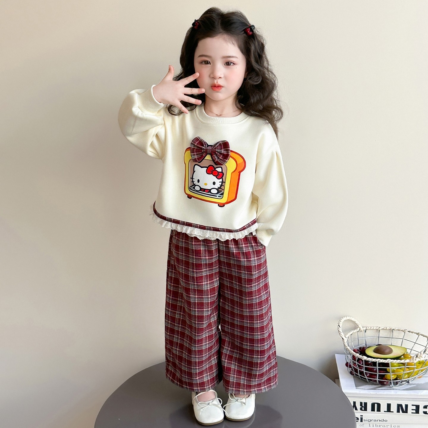 女童套装洋气卡通儿童卫衣格子裤2026新款两件套小女孩宝宝春秋装,童装/婴儿装/亲子装,套装,淘宝优惠券,粉丝福利购,淘宝优惠卷