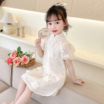 女童夏季新中式复古旗袍连衣裙