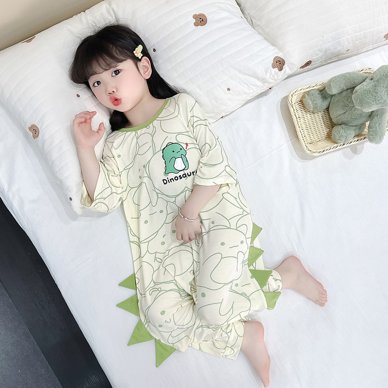 女童睡衣儿童莫代尔连体衣