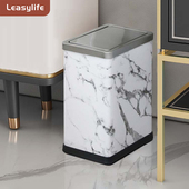 窄形摇盖式 垃圾桶家用客厅方形轻奢不锈钢有盖卫生间厕所卧室厨房