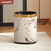 中古风垃圾桶家用客厅卧室轻奢卫生间高档无盖大容量皮革2026新款