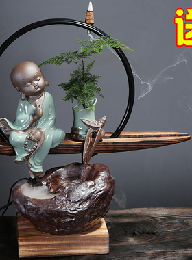 禅意风流水摆件如来雾化加湿器