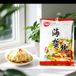 东北特产锦州笔架山牌海蜇丝麻四种口味 即食袋装装凉拌冷菜180g