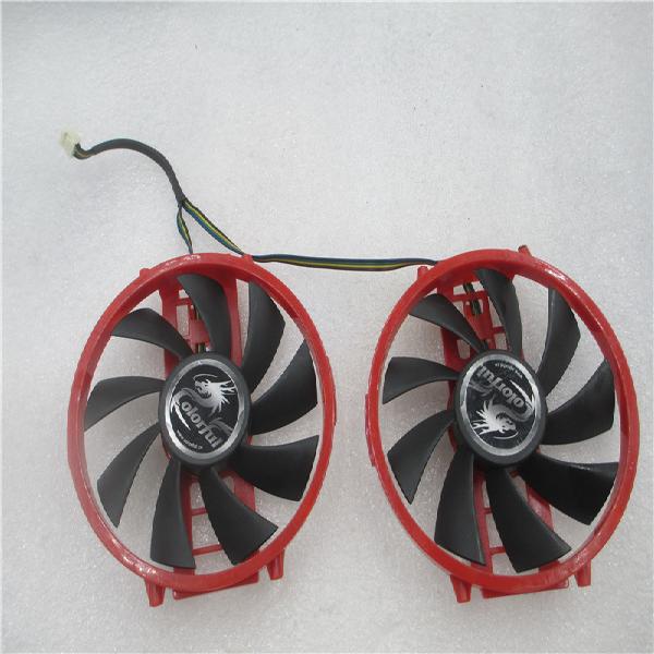 适用于 七彩虹 四线温控 GTX970 海外版镭风R9 280X毒蜥 显卡风扇