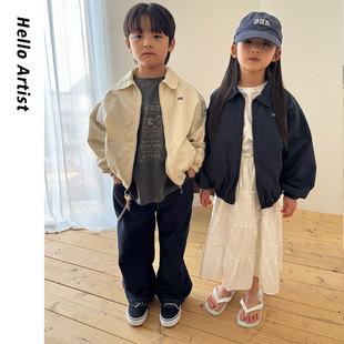 叮当森林韩国童装代购|26春新our翻领干部风休闲拉链外套大童