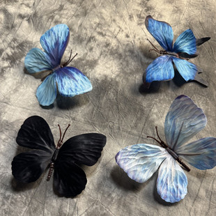 长11宽7超仙森系仿真蝴蝶发饰立体古风头饰点缀氛围感蝴蝶墙布置