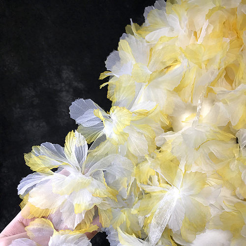 水墨艺术风扎染立体服装花边花朵