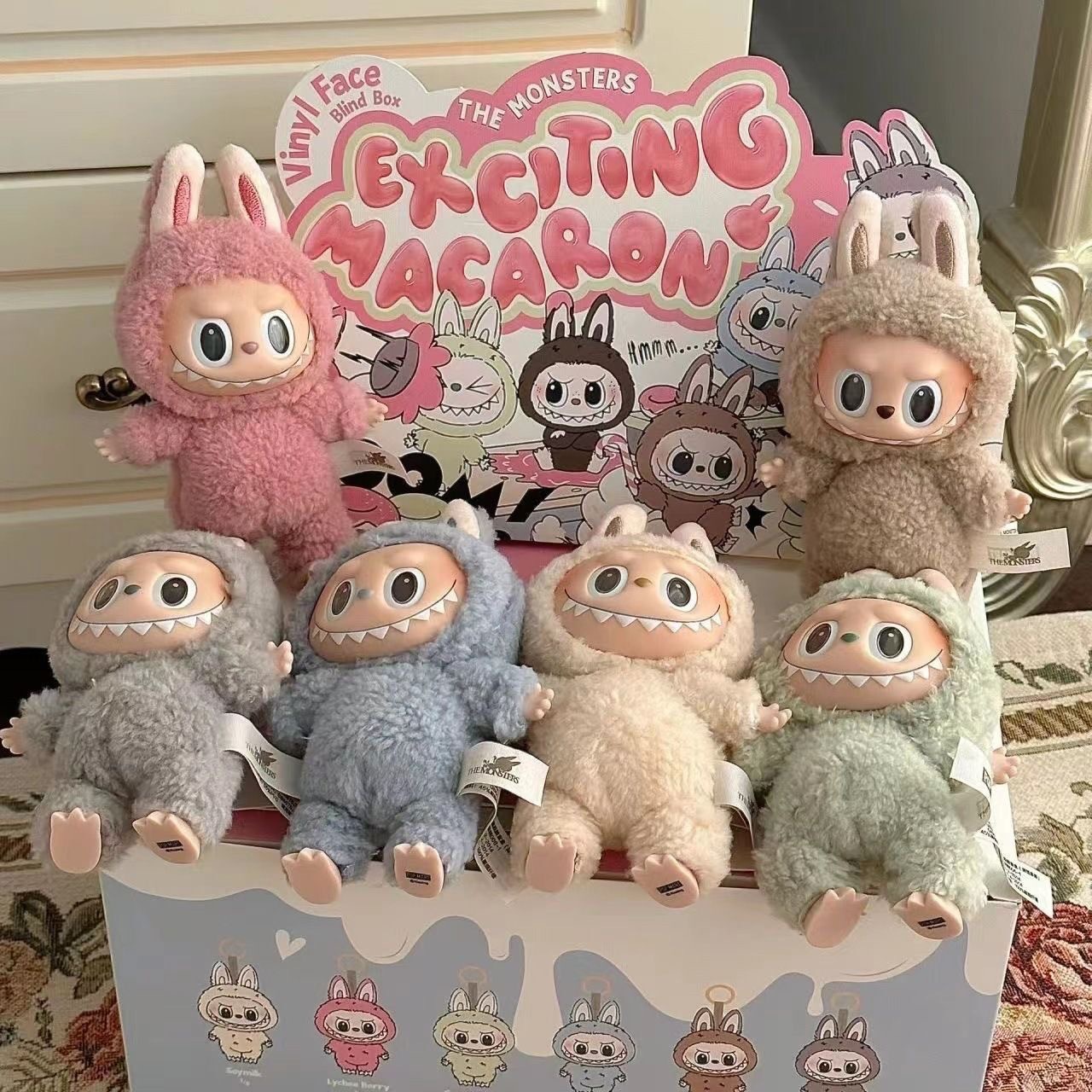 LABUBU 拉布布一代 祖国版马卡龙泡泡系列趣味盲盒搪胶脸毛绒