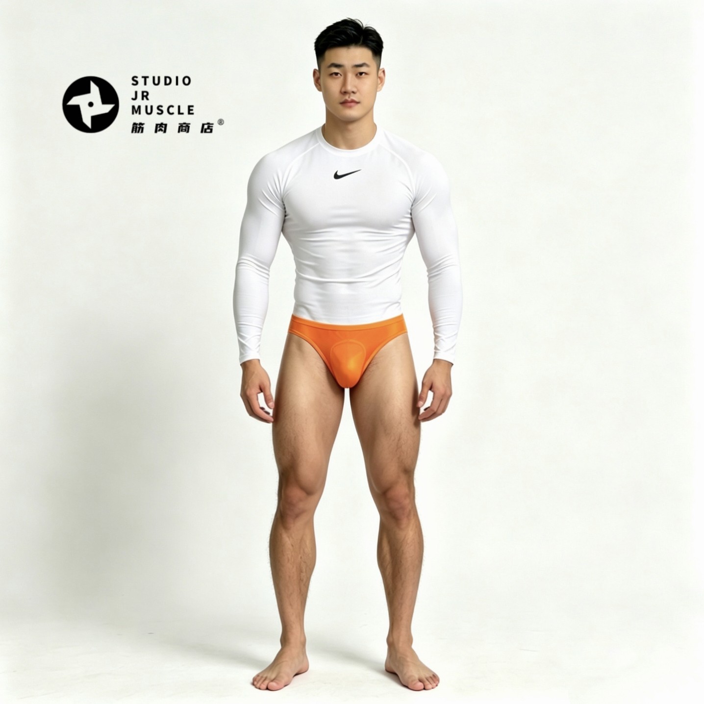 筋肉商店丝袜材质无痕三角裤透气快干性感高弹运动健身打底男内裤