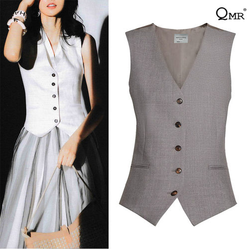 春夏修身马甲工装西服短款马夹