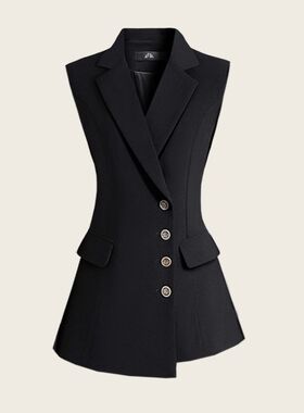 7501S高端西装马甲女款背心坎肩修身无袖马夹春秋季2026新款流行
