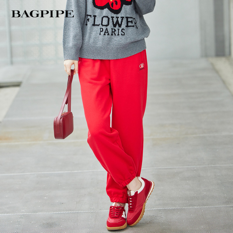 风笛2024冬季新款束脚卫裤女高腰复古加厚休闲哈伦裤小个子运动裤,女装/女士精品,卫裤,淘宝优惠券,粉丝福利购,淘宝优惠卷