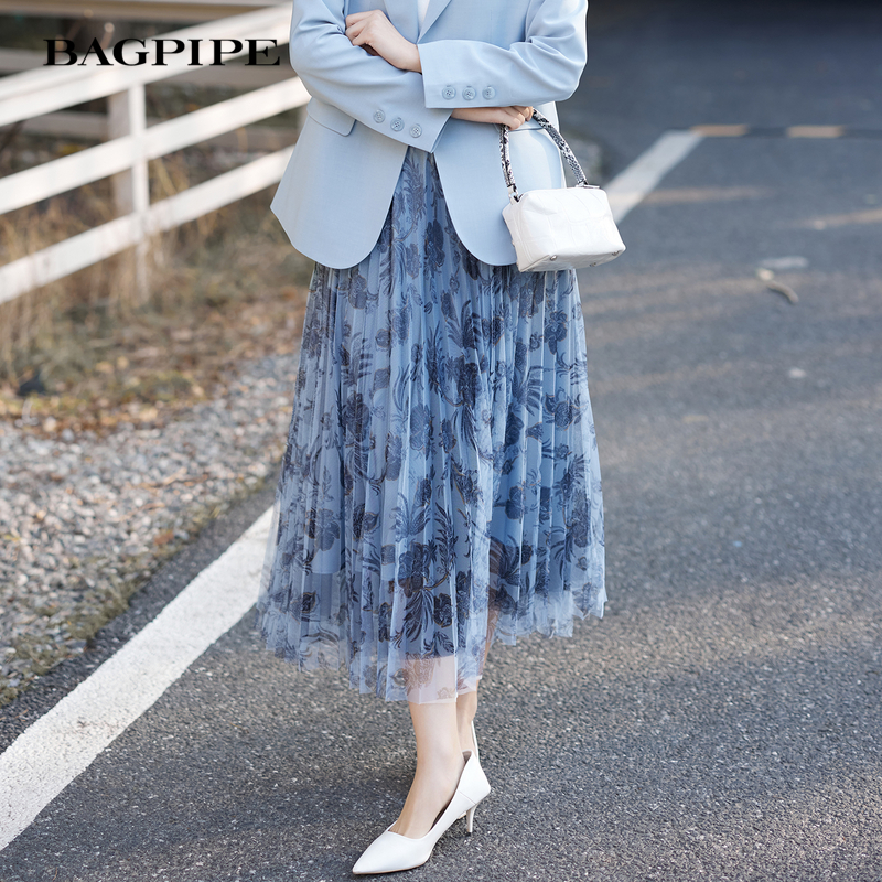 风笛2024春季半身纱裙气质