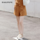 新款 女休闲百搭通勤热裤 高腰显瘦 字阔腿短裤 风笛2026夏季