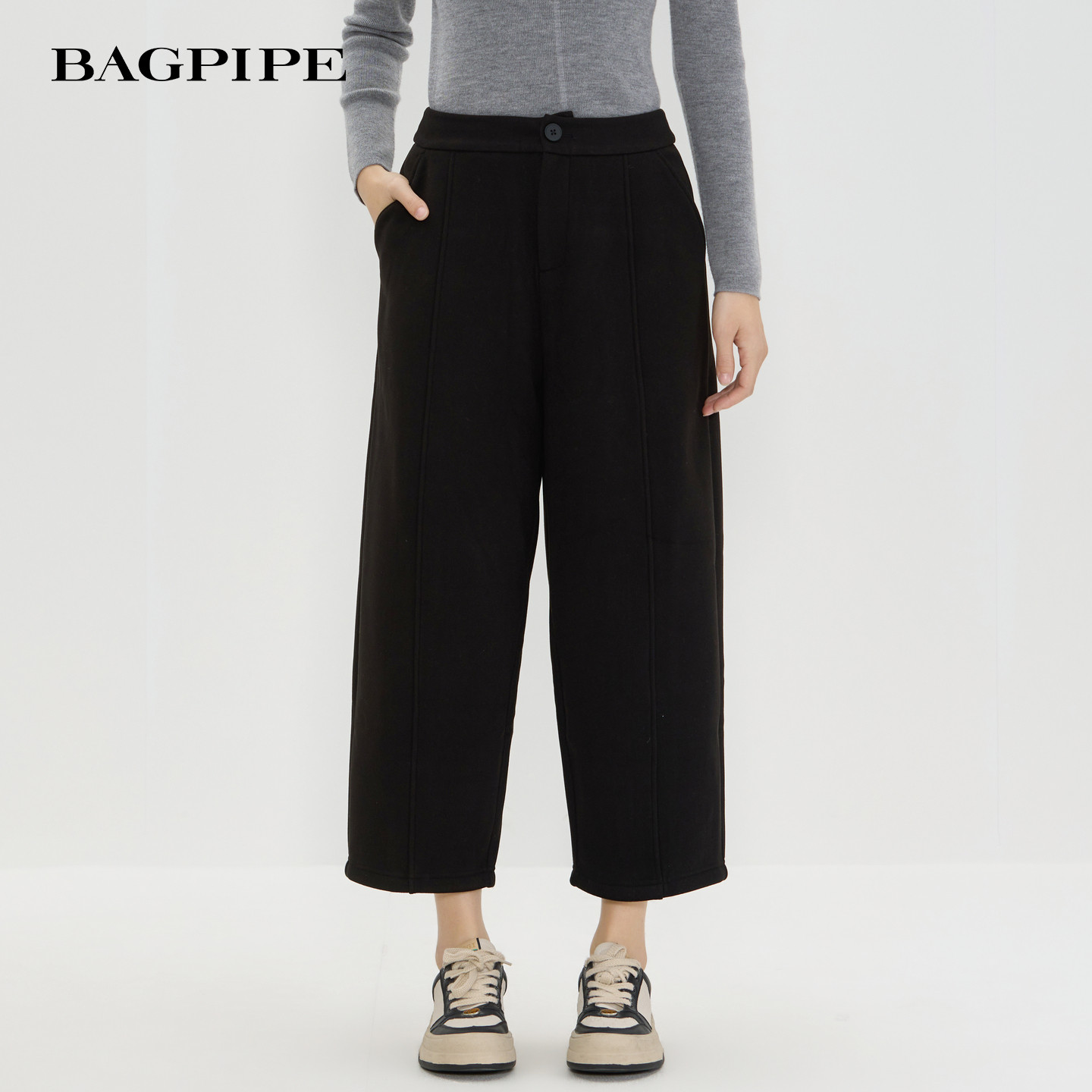 风笛2025冬季新款百搭深色阔腿裤冬季胖mm梨型显瘦九分休闲裤,女装/女士精品,休闲裤,淘宝优惠券,粉丝福利购,淘宝优惠卷