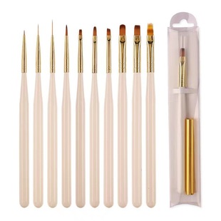 白杆金盖美甲工具12支全套装彩绘笔拉线笔美甲光疗笔蕾丝笔秋菊笔