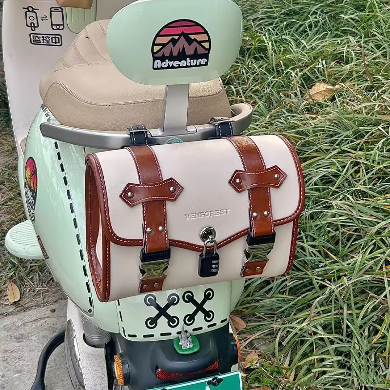 复古侧边包防水皮革挂包后座包