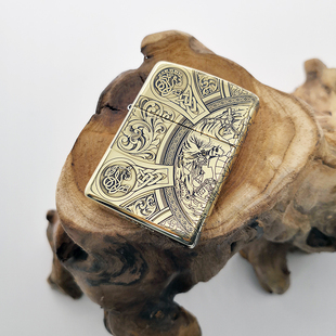 zippo天启四骑士四面精雕原装纯铜煤油打火机男礼品常规盔甲