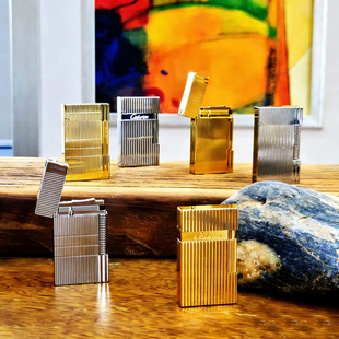 calories卡路朗声气体打火机侧滑叮音老式复古砂轮黄铜盖茨比线条